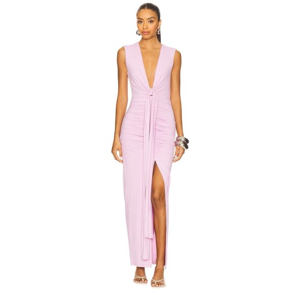 Susana Monaco Dresses & Skirts - Susana Monaco Tie Front Gathered Dress in Pink Diamond X-Small New Womens Maxi
